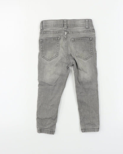 Back view of denim co girls’ grey skinny jeans, size 2, years