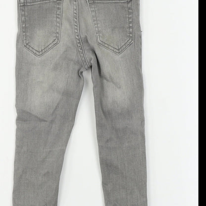 Brand and care label for denim co girls’ grey skinny jeans, size 2, years
