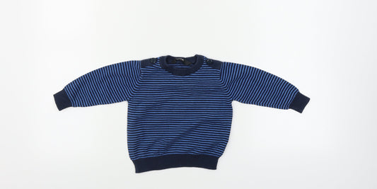 George   Blue Striped  Pullover Jumper Size 9-12 Months