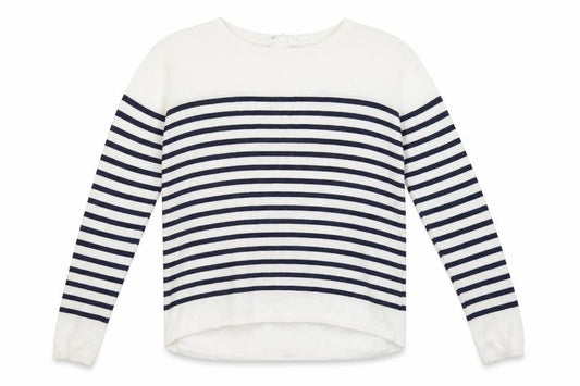 H&M  Girls White Striped  Pullover Jumper Size 14 Years