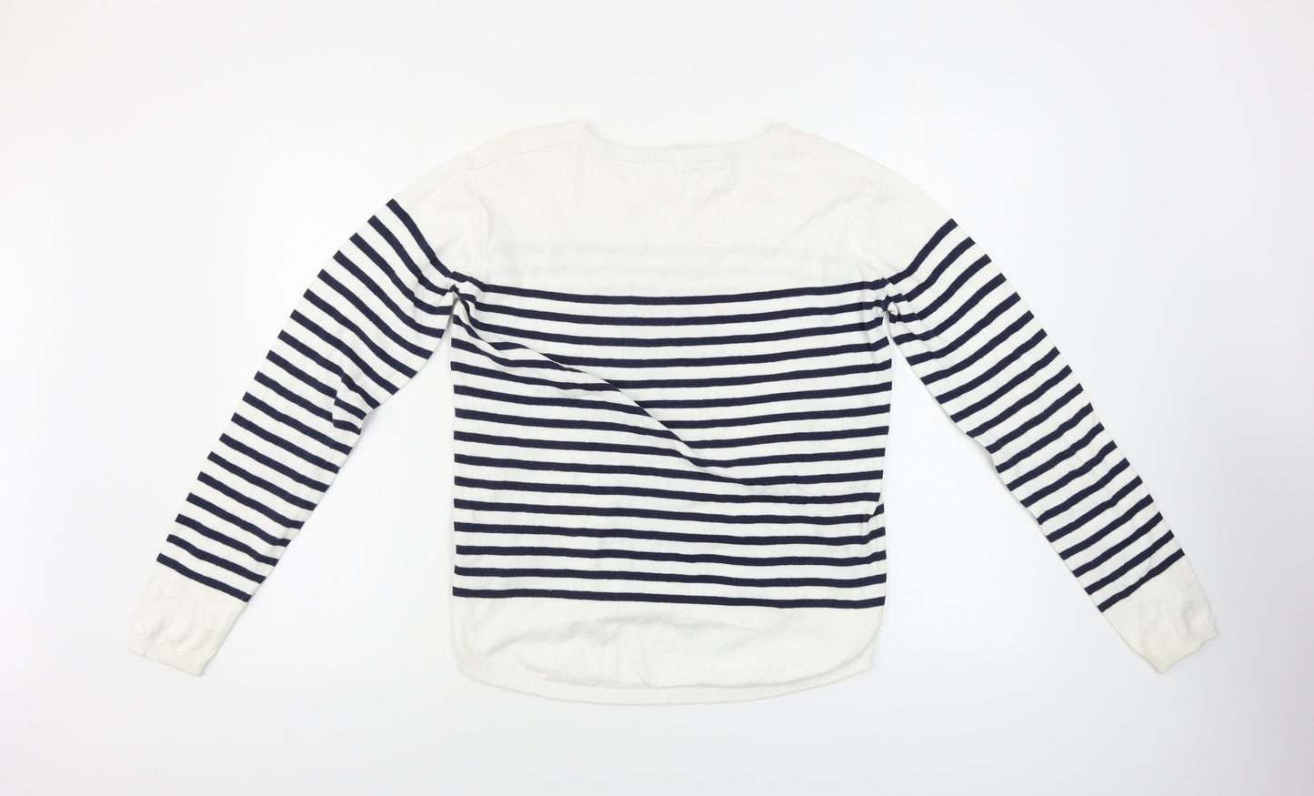 H&M  Girls White Striped  Pullover Jumper Size 14 Years