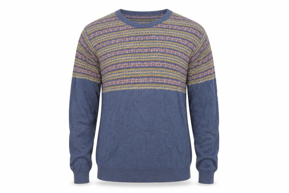 Burton Mens Blue Geometric Knit Pullover Sweatshirt Size M
