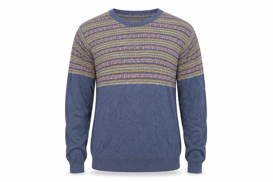 Burton Mens Blue Geometric Knit Pullover Sweatshirt Size M