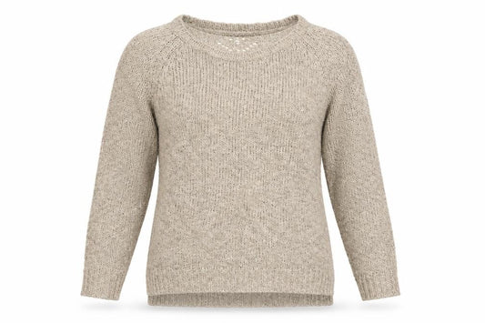 F&F Womens Beige  Knit Pullover Sweatshirt Size 6