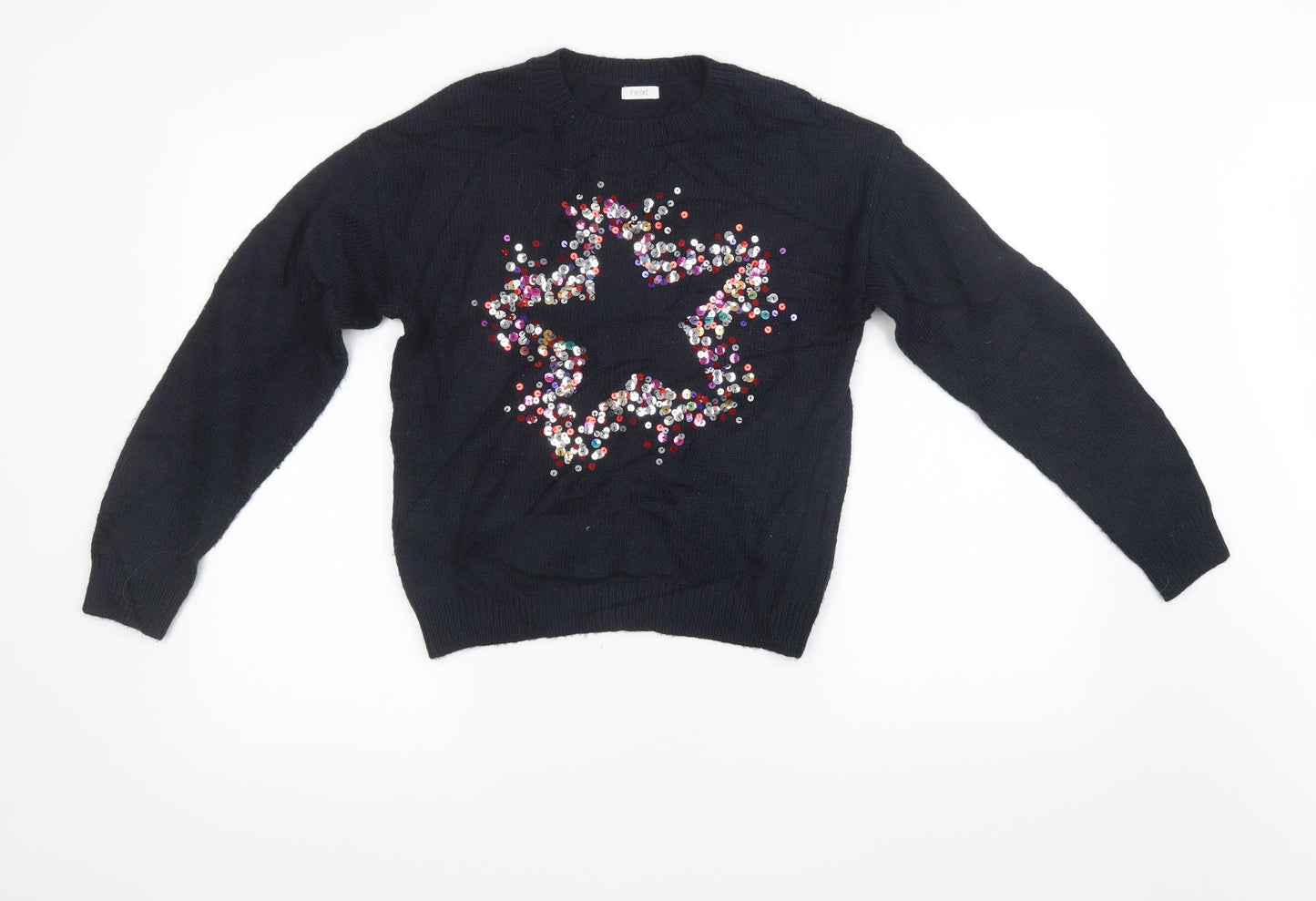 NEXT Girls Black  Knit Pullover Sweatshirt Size 12 Years