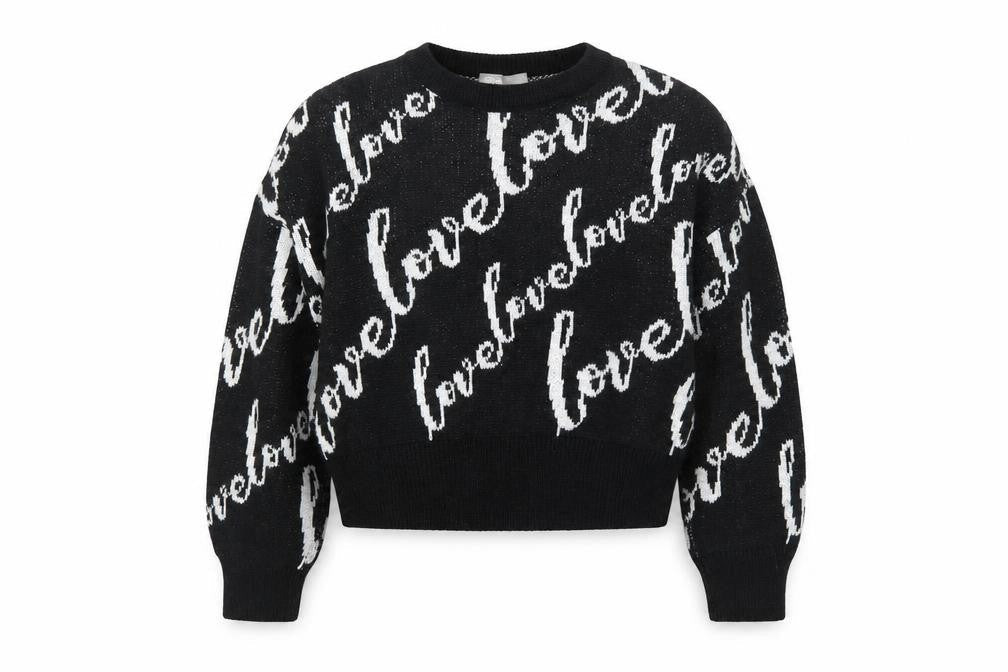 ASOS Womens Black  Knit Pullover Sweatshirt Size 8  - oversized cropped jumper