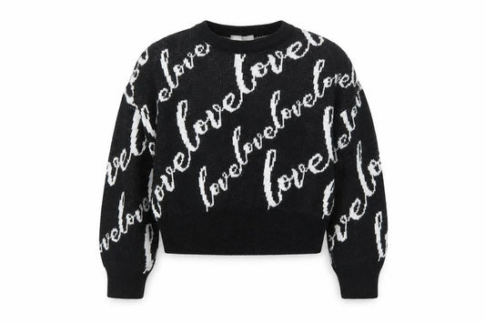 ASOS Womens Black  Knit Pullover Sweatshirt Size 8  - oversized cropped jumper