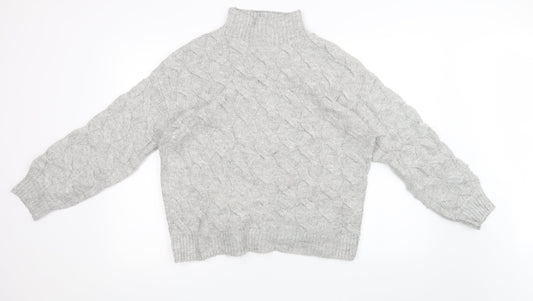 Matalan Womens Grey Geometric Knit Pullover Sweatshirt Size L