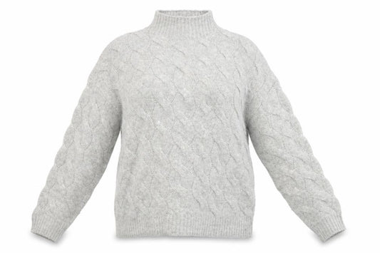 Matalan Womens Grey Geometric Knit Pullover Sweatshirt Size L