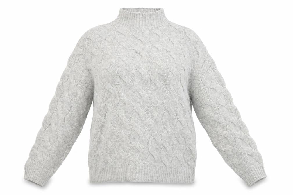 Matalan Womens Grey Geometric Knit Pullover Sweatshirt Size L