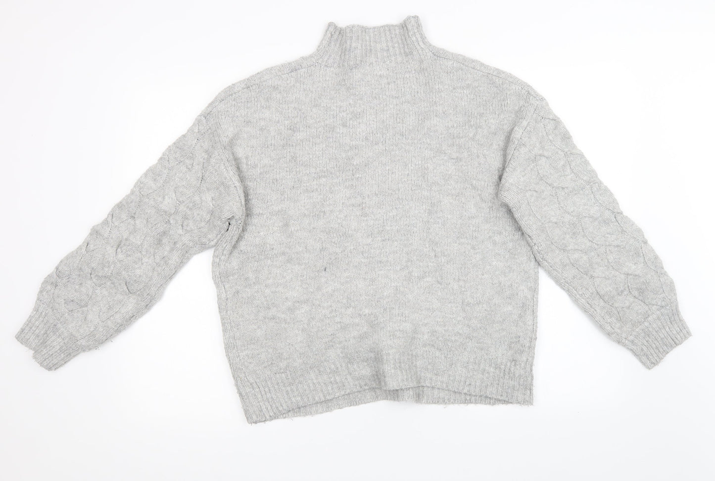 Matalan Womens Grey Geometric Knit Pullover Sweatshirt Size L
