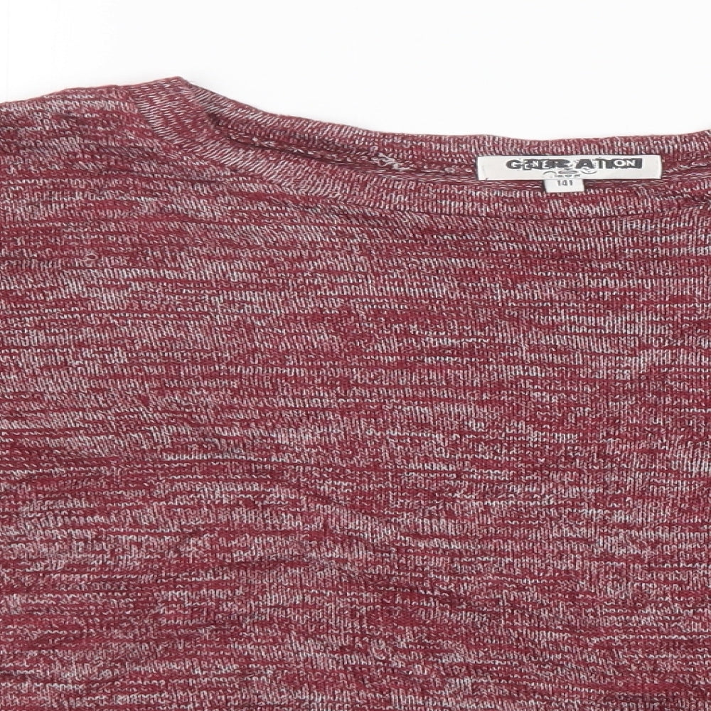 New Look Girls Purple Batik Knit Pullover Sweatshirt Size 14 Years