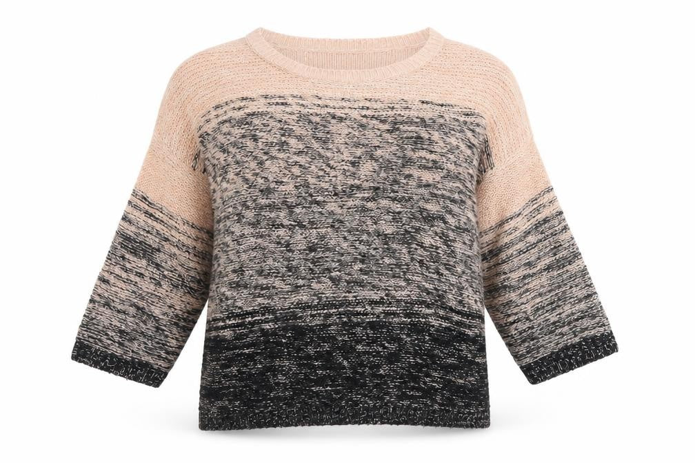 George Womens Pink Striped Knit Pullover Sweatshirt Size 14  - cropped