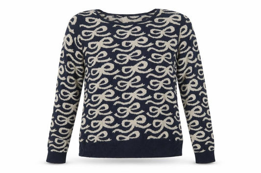 Marks and Spencer Womens Blue Geometric Knit Pullover Sweatshirt Size 14