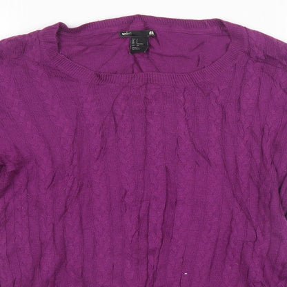H&M Womens Purple  Knit Pullover Sweatshirt Size S