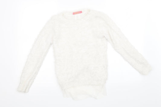 Preworn Womens White   Pullover Sweatshirt Size 12