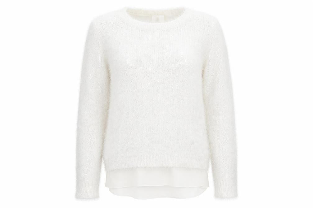 Preworn Womens White   Pullover Sweatshirt Size 12