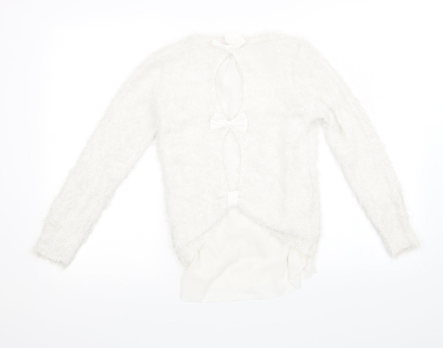 Preworn Womens White   Pullover Sweatshirt Size 12