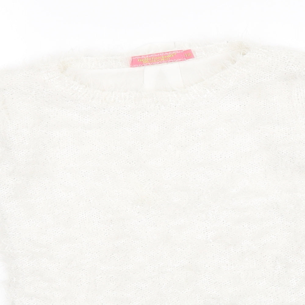 Preworn Womens White   Pullover Sweatshirt Size 12