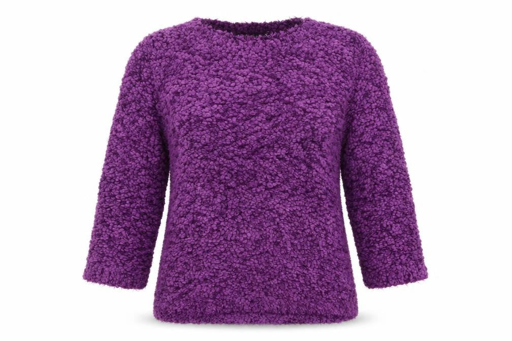 Bonmarché Womens Purple Knit Pullover Sweatshirt Size S