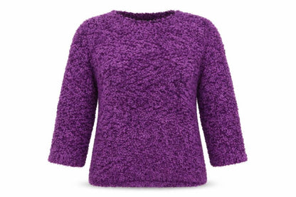 Bonmarché Womens Purple Knit Pullover Sweatshirt Size S