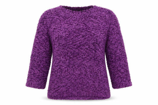 Bonmarché Womens Purple Knit Pullover Sweatshirt Size S