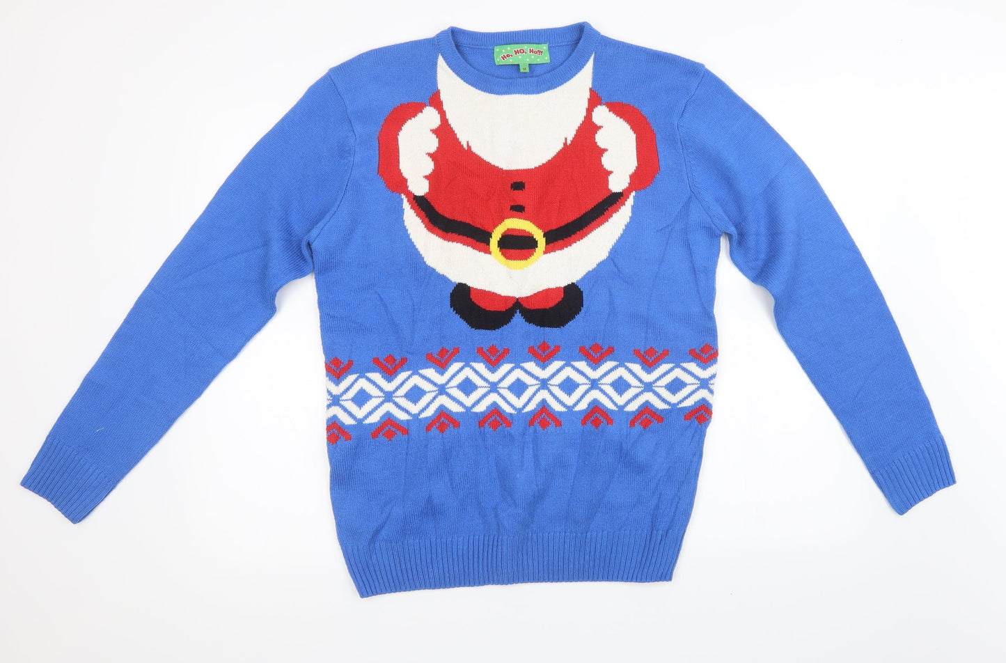 Preworn Mens Blue  Knit Pullover Sweatshirt Size M  - christmas