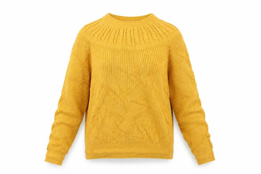 Karen Scott Womens Yellow  Knit Pullover Sweatshirt Size M