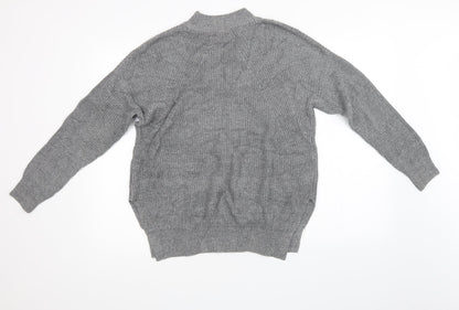 H&M Womens Grey  Knit Pullover Sweatshirt Size S