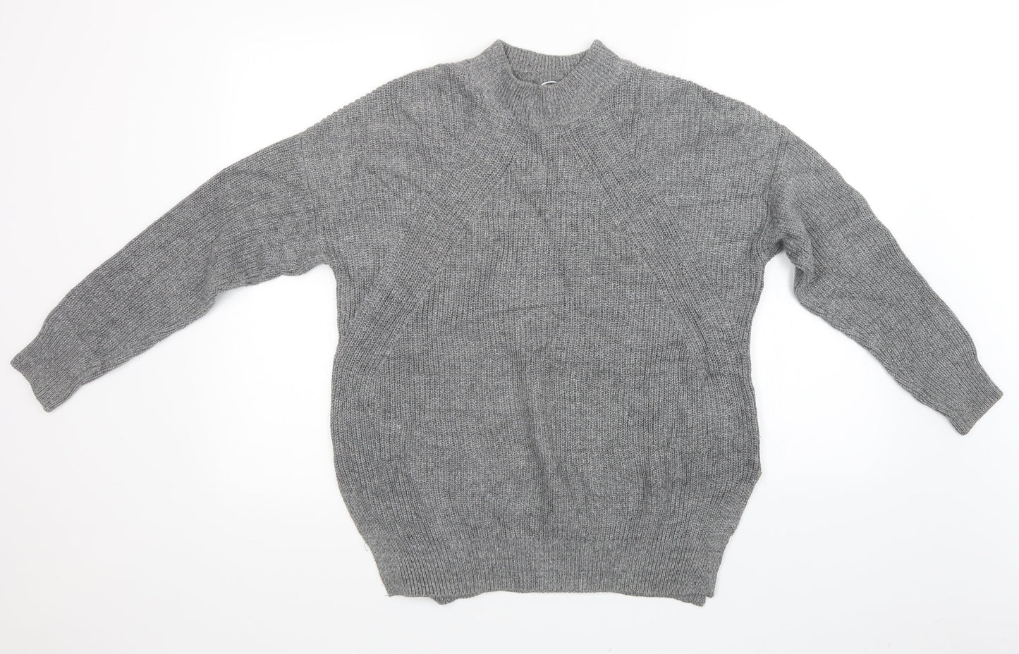 H&M Womens Grey  Knit Pullover Sweatshirt Size S