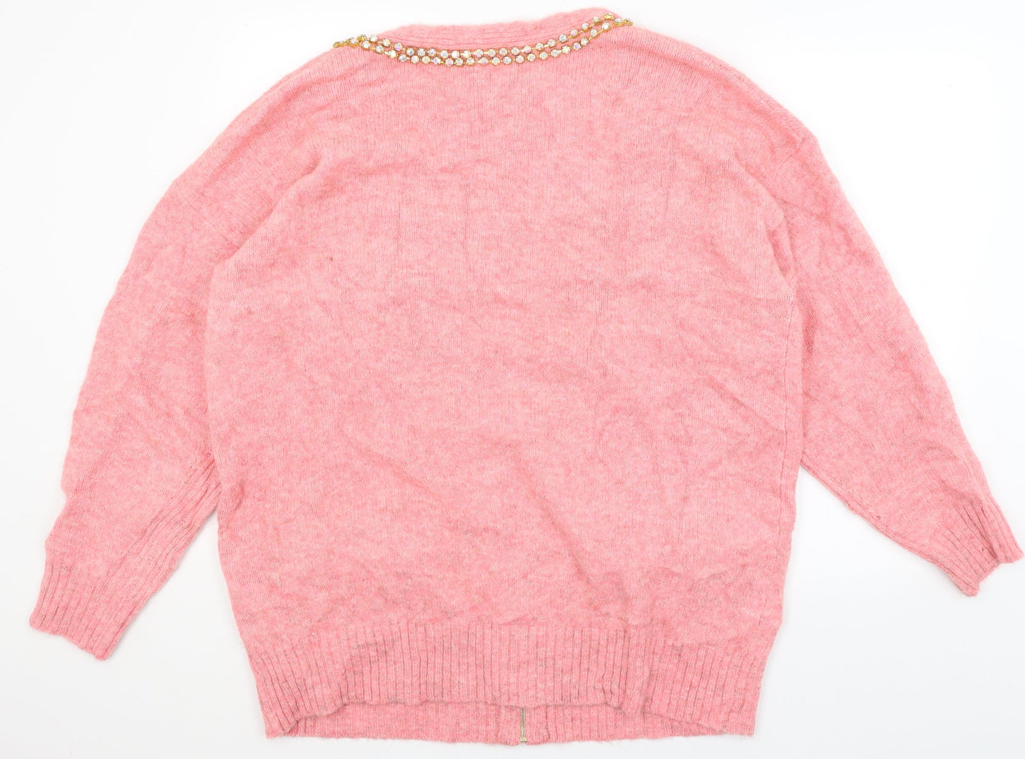 Ya Fa Knitting Womens Pink   Cardigan Jumper Size 10
