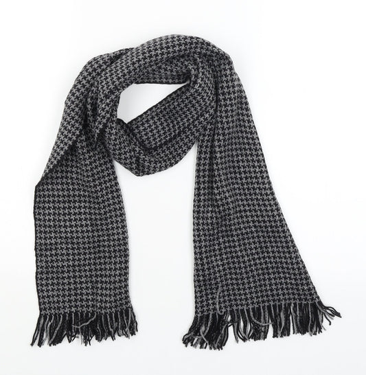 Preworn Unisex Black Geometric  Scarf  One Size