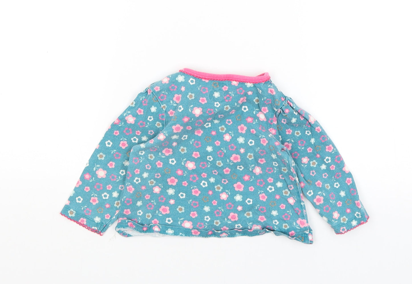 TU Baby Blue Floral  Basic T-Shirt Size 9-12 Months