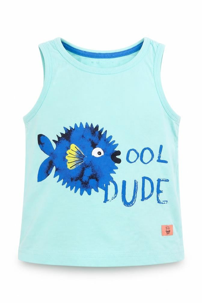 Nutmeg Girls Blue   Basic Tank Size 2-3 Years  - Cool Dude