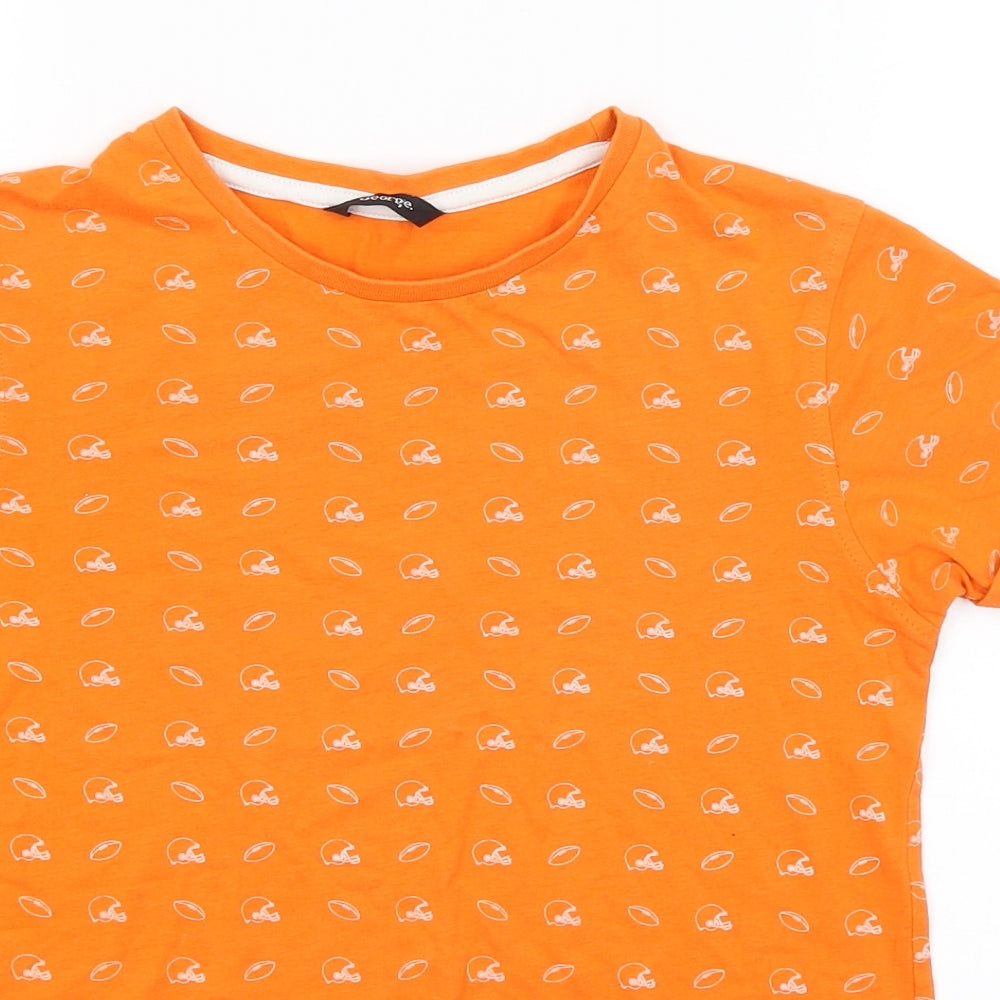 George Boys Orange   Basic T-Shirt Size 9-10 Years  - American Football