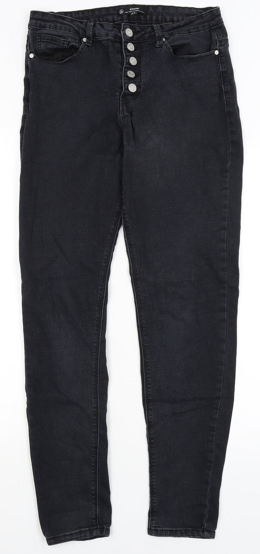 Missguided Womens Black   Skinny Jeans Size 12 L28 in