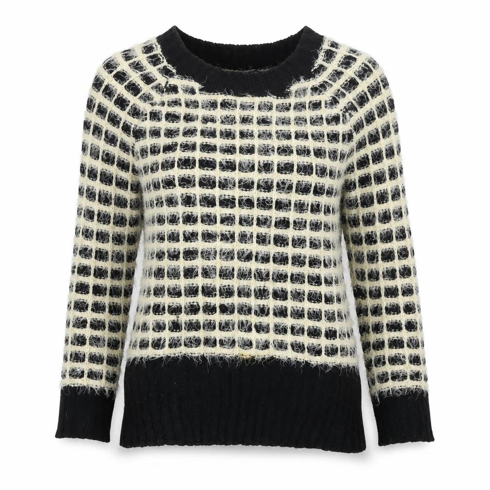 New Look Womens Black Check  Pullover Jumper Size S