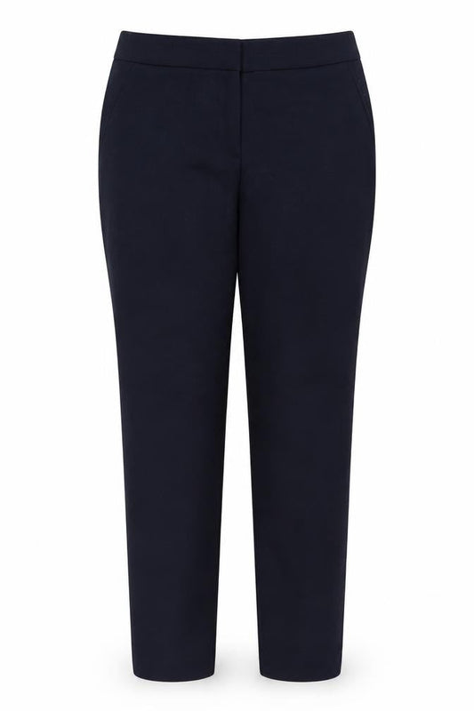 Front view of Papaya women’s blue trousers, size UK 12, 26.5-inch leg