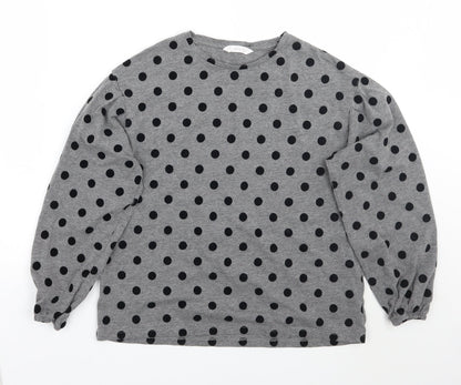Mango Girls Grey Polka Dot  Pullover Jumper Size 14 Years
