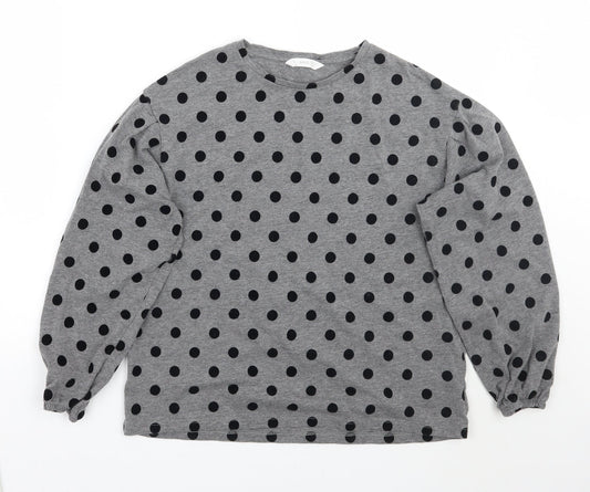 MNG Girls Grey Polka Dot  Pullover Jumper Size 14 Years