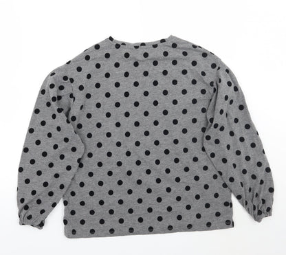 Mango Girls Grey Polka Dot  Pullover Jumper Size 14 Years