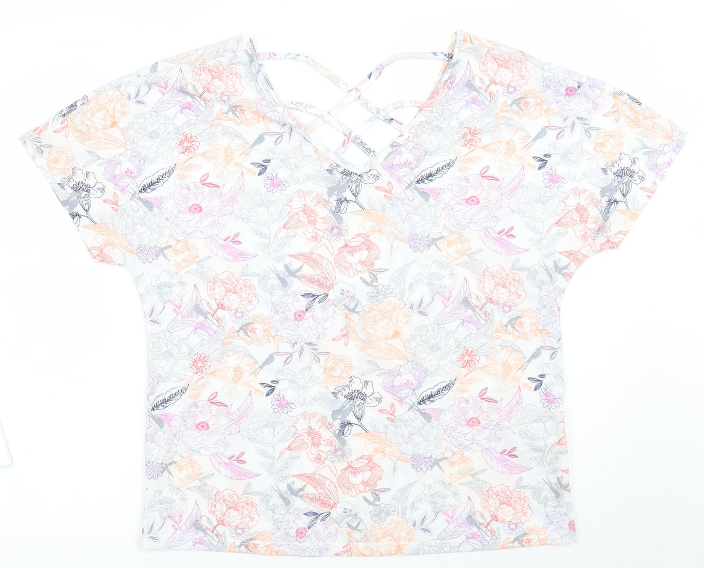 Marks and Spencer Womens White Floral  Basic Blouse Size 12