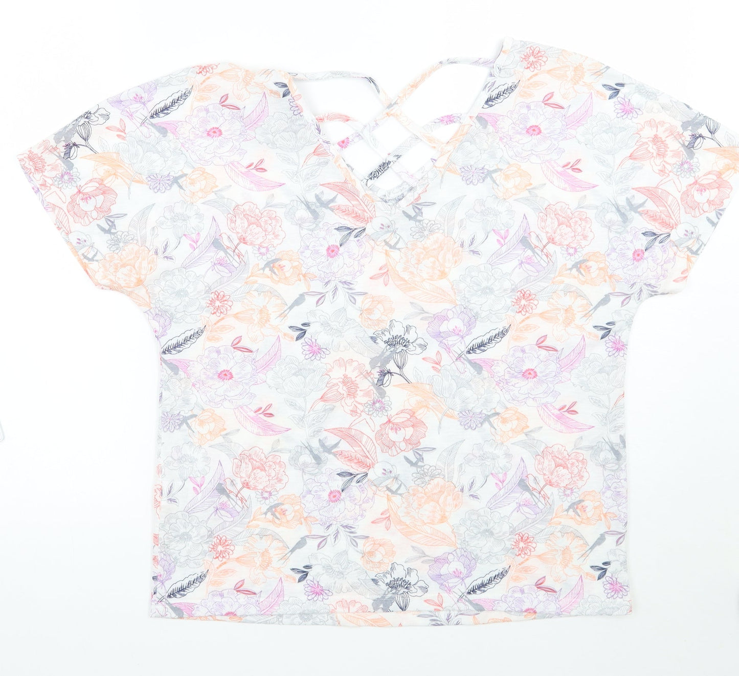 Marks and Spencer Womens White Floral  Basic Blouse Size 12