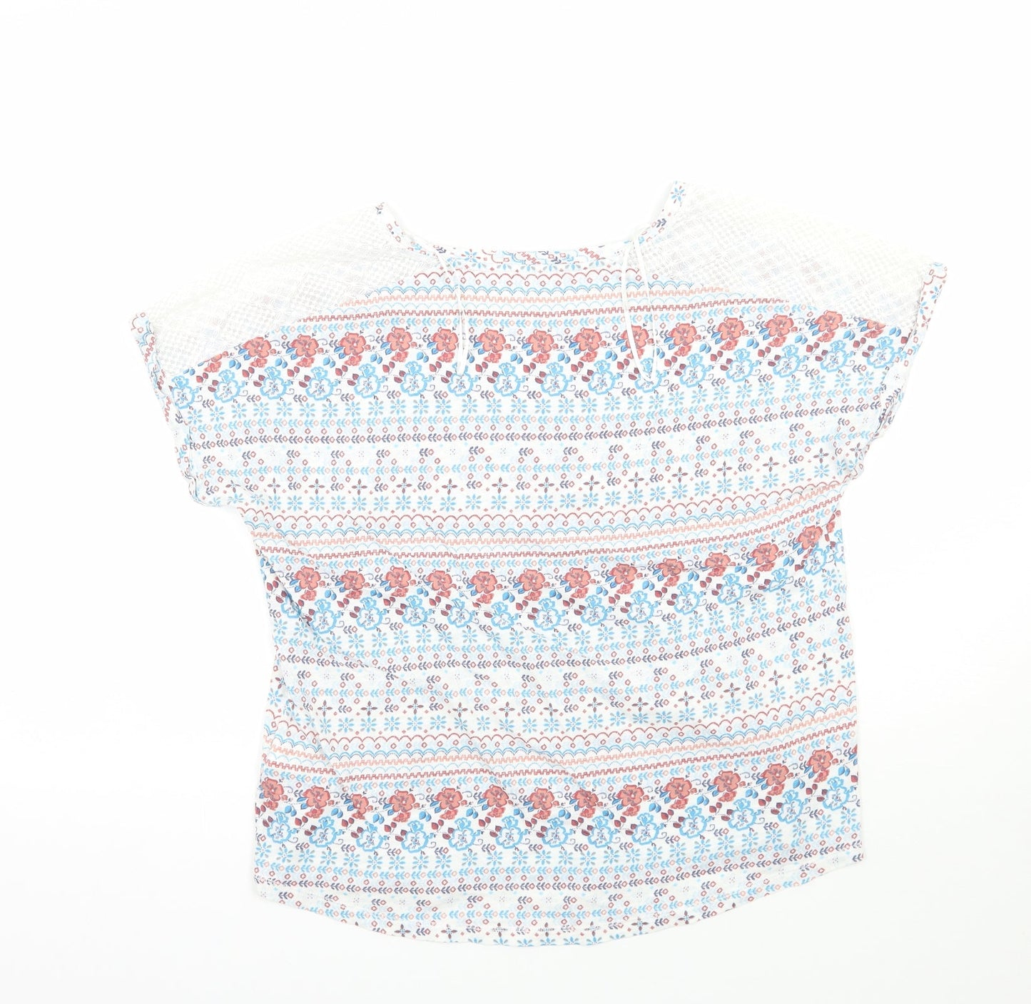 Marks and Spencer Womens White Floral  Basic T-Shirt Size 8