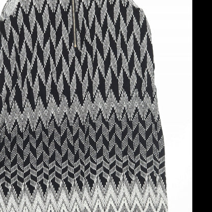 Brand and care label for Izabel women’s black geometric basic tank, size UK 14
