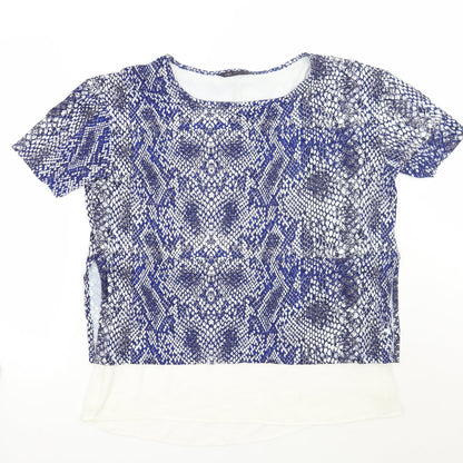 Marks & Spencer Womens Blue Animal Print  Basic T-Shirt Size 12