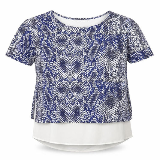 Marks and Spencer Womens Blue Animal Print  Basic T-Shirt Size 12