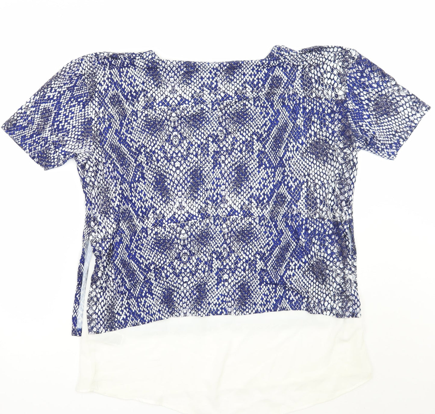 Marks and Spencer Womens Blue Animal Print  Basic T-Shirt Size 12