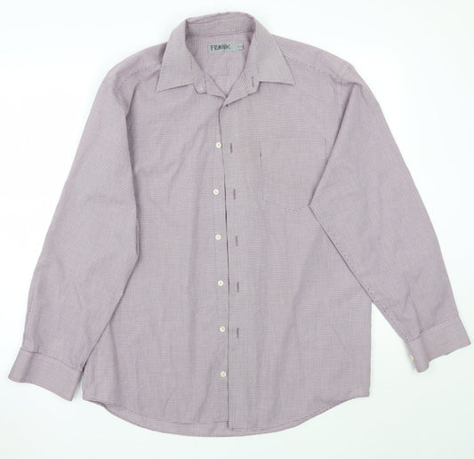 Marks and Spencer Mens Purple Check   Button-Up Size 15