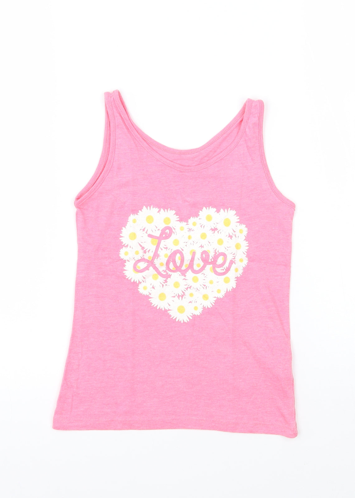 Young Dimension Girls Pink Floral  Basic Tank Size 6-7 Years